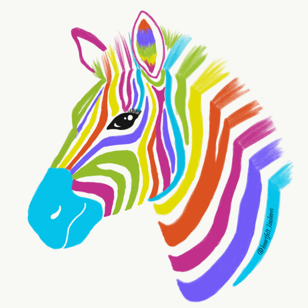Rainbow Zebra Sticker