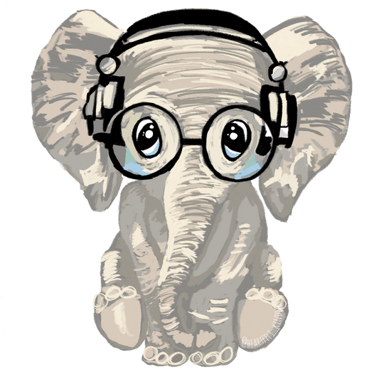 Elephant Listens to Music Sticker