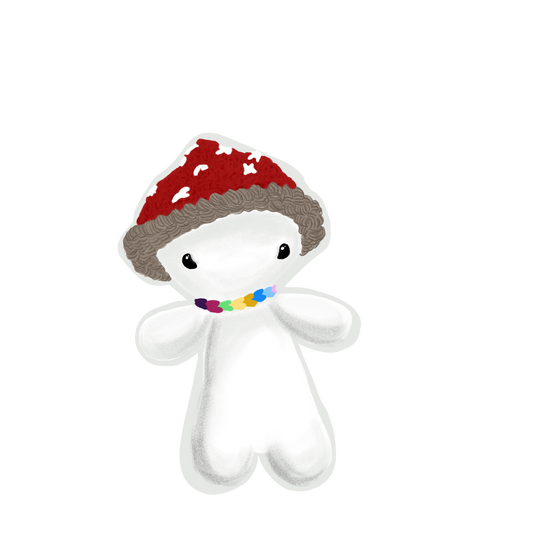 Quinn the mushroom sticker